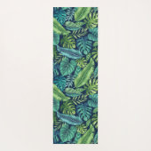 Groene en Blauwgroen tropische palmbanaanmosterdbl Yogamat (Achterkant)