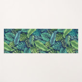 Groene en Blauwgroen tropische palmbanaanmosterdbl Yogamat (Voorkant (horizontaal))