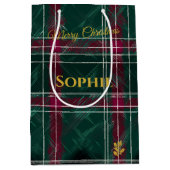 Groene en Bourgondische handgetekende kerststallen Medium Cadeauzakje (Voorkant)