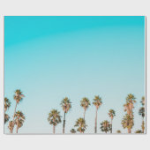 GROENE EN BROEIENDE PALMBOMEN ONDER DUIDELIJKE BLA CADEAUPAPIER (Vlak)