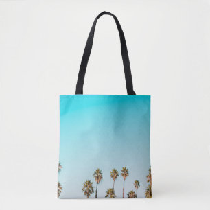 GROENE EN BROEIENDE PALMBOMEN ONDER DUIDELIJKE BLA TOTE BAG