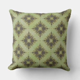 Groene en Bronze Diamond Burst Pattern Kussen