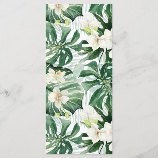 Groene en Bronze Tropische Foliage Weduwen Shower Menu (Achterkant)