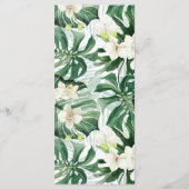 Groene En Bronzen Tropische Blad Bruiloft Feest Menu (Achterkant)