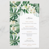 Groene En Bronzen Tropische Blad Bruiloft Feest Menu (Voorkant / Achterkant)