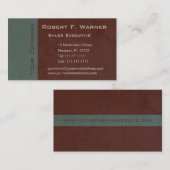 Groene en bruine aardtonen Klassieke elegant Visitekaartje (Voorkant / Achterkant)