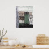 Groene en bruine Abstracte kunst om over te stappe Poster (Keuken)