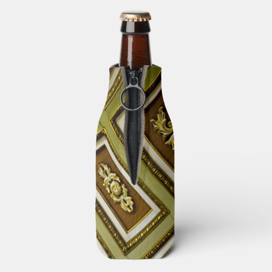 Groene en bruine architectuur flesjeskoeler (Fles Achterkant)