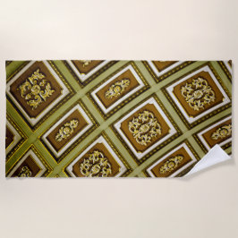 Groene en bruine architectuur strandlaken