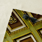 Groene en bruine architectuur strandlaken (In situ)