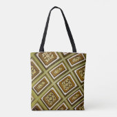 Groene en bruine architectuur tote bag (Achterkant)