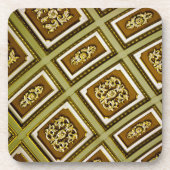 Groene en bruine architectuurafdrukken bier onderzetter (Voorkant)