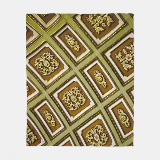 Groene en bruine architectuurafdrukken fleece deken (Voorkant)