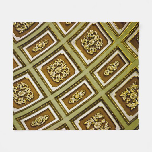 Groene en bruine architectuurafdrukken fleece deken (Voorkant (Horizontaal))