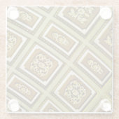 Groene en bruine architectuurafdrukken glazen onderzetter (Achterkant)