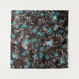 Groene en bruine bloemen wandkleed