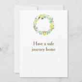 Groene en bruine bloemenkrans bruidsdouche bedankkaart (Achterkant)