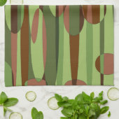 Groene en bruine bollen theedoek (Gevouwen)