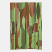 Groene en bruine bollen theedoek (Verticaal)