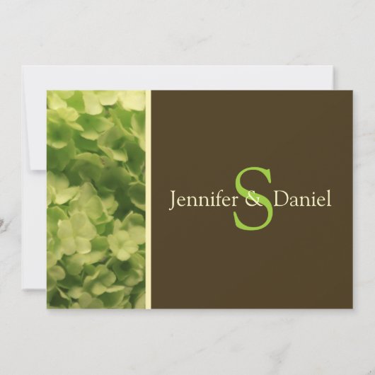 Groene en bruine bruiloft kaart (Achterkant)