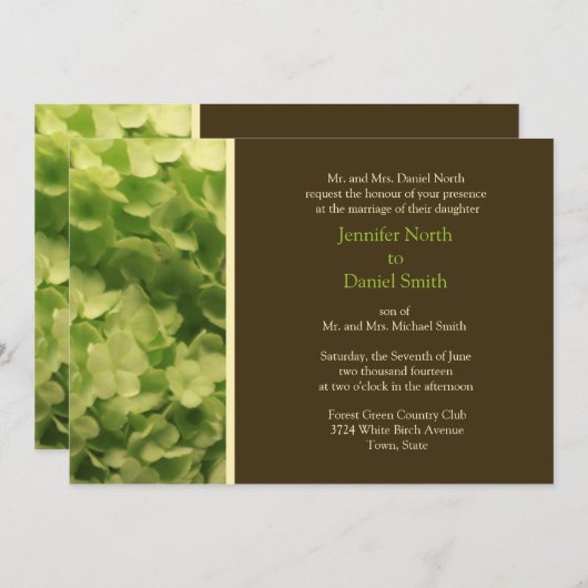 Groene en bruine bruiloft kaart (Voorkant / Achterkant)