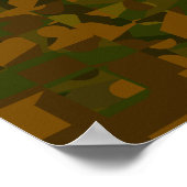 Groene en bruine Camo, Abstract Patroon. Poster (Hoek)