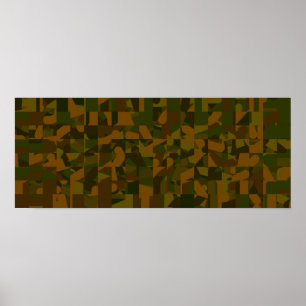 Groene en bruine Camo, Abstract Patroon. Poster