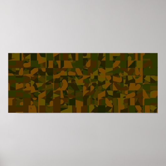 Groene en bruine Camo, Abstract Patroon. Poster (Voorkant)