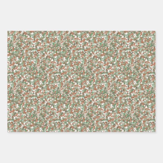 Groene en bruine camo design in aardtinten inpakpapier vel (Voorkant 3)