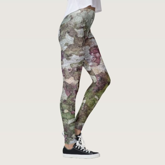 Groene en bruine camouflageboomcamo leggings (Rechts)
