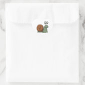 Groene en Bruine Cartoon Slak Hart Sticker (Tas)