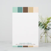 Groene en bruine moderne decoratieve kleurenblokke briefpapier (Staand voorkant)