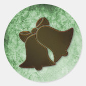  groene en bruine omhulsels ronde sticker (Voorkant)