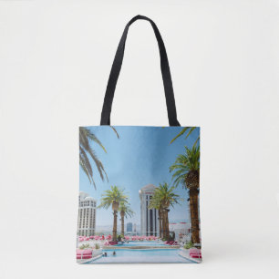 Groene en bruine palmbomen tote bag