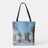 Groene en bruine palmbomen tote bag (Achterkant)
