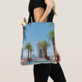 Groene en bruine palmbomen tote bag (Dichtbij)