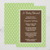 Groene en bruine poka Dots Baby Shower Invitations Kaart (Voorkant / Achterkant)
