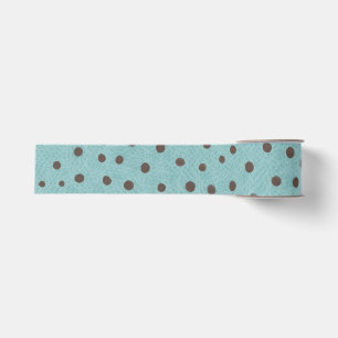 Groene en bruine polka stippen grosgrain lint