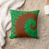 Groene en bruine spiraalkleurige Thie Pillow Kussen (Deken)