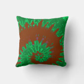 Groene en bruine spiraalkleurige Thie Pillow Kussen (Achterkant)