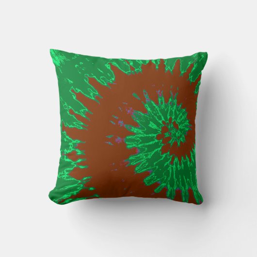 Groene en bruine spiraalkleurige Thie Pillow Kussen (Voorkant)