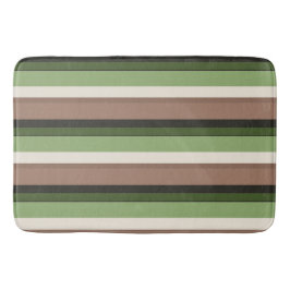 Groene en bruine streep Bath Mat