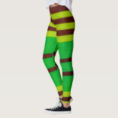 Groene en bruine strepen leggings (Links)