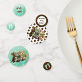 Groene en bruine teddybeer thema confetti (Groep)