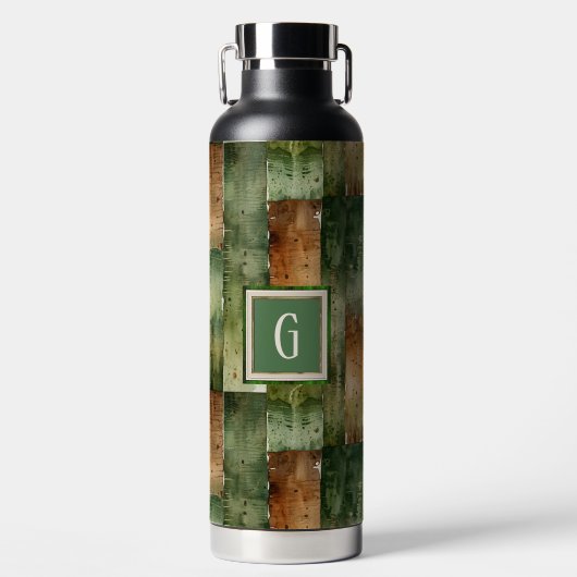 Groene en bruine verf was waterfles (Voorkant)