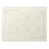 Groene en Cream Floral Weekly Planner Notitieblok (Voorkant)