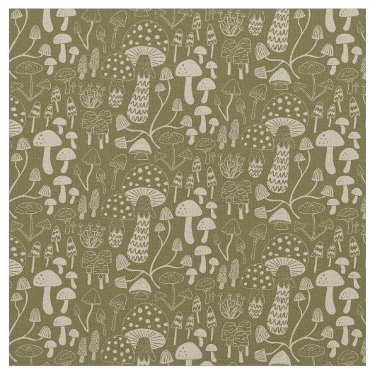 Groene en Cream-paddenstoel Stof (Close Up)