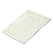 Groene en Crème Bloemige Weekplanner Notitieblok (Schuin)