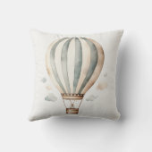 Groene en Crème Hete Luchtballon Kussen (Achterkant)