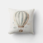 Groene en Crème Hete Luchtballon Kussen (Voorkant)